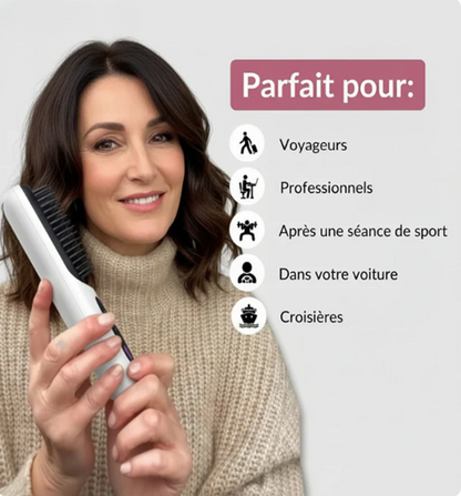 LisseGo™ Pro Brosse Lisseur ionique Portable Anti-frisottis