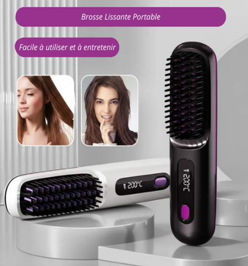 LisseGo™ Pro Brosse Lisseur ionique Portable